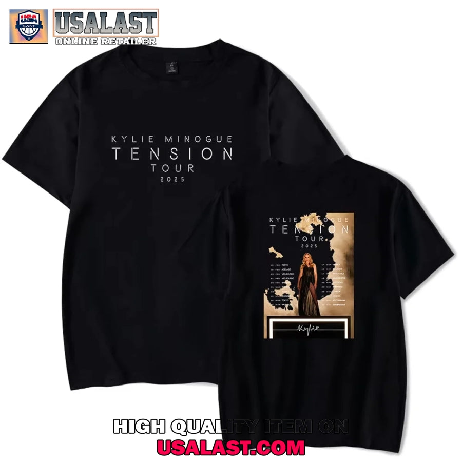 Kylie Minogue Tension Tour 2025 Round Neck Tee Shirt
