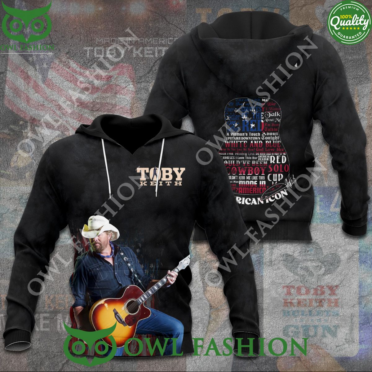 Toby Keith American Icon Guitar 3D t Shirt