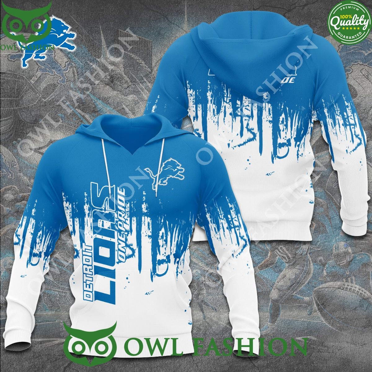 Detroit Lions One Pride Blue White 3D t Shirt