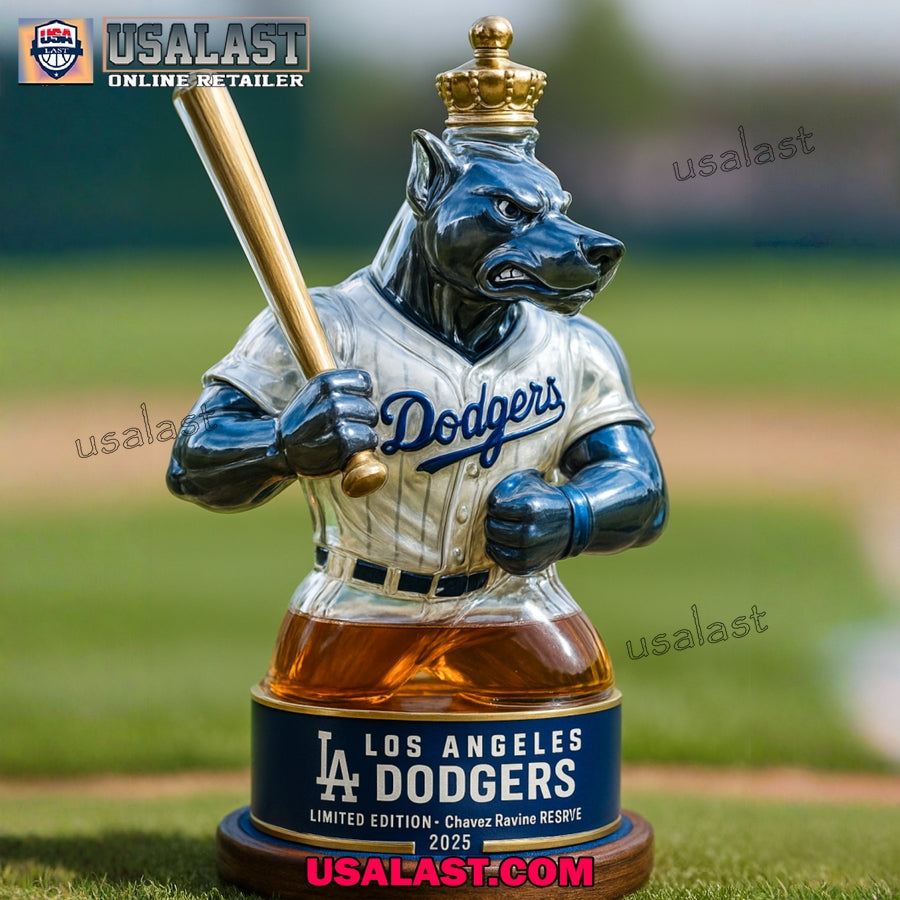 LA Dodgers Baseball Whiskey Decanter