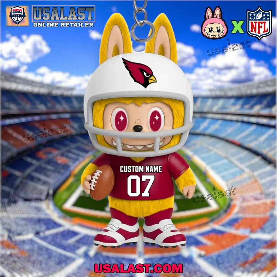 Labubu In Arizona Cardinals Custom Acrylic Keychain