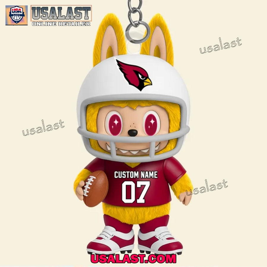 Labubu In Arizona Cardinals Custom Acrylic Keychain