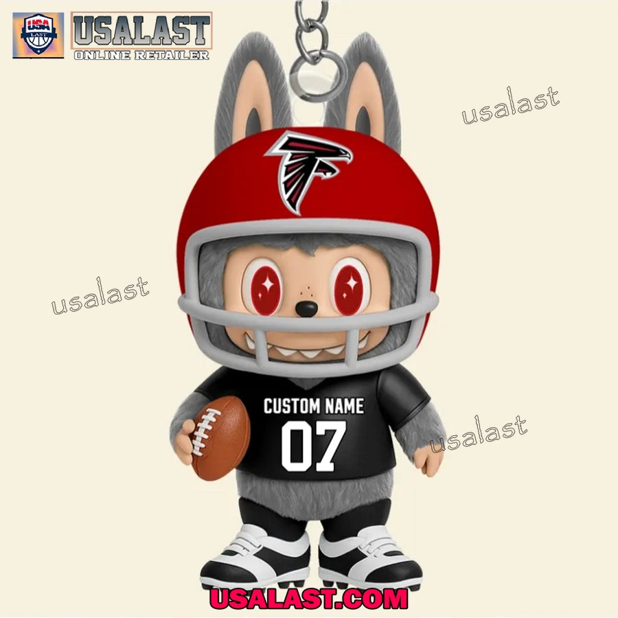 Labubu In Atlanta Falcons Custom Acrylic Keychain