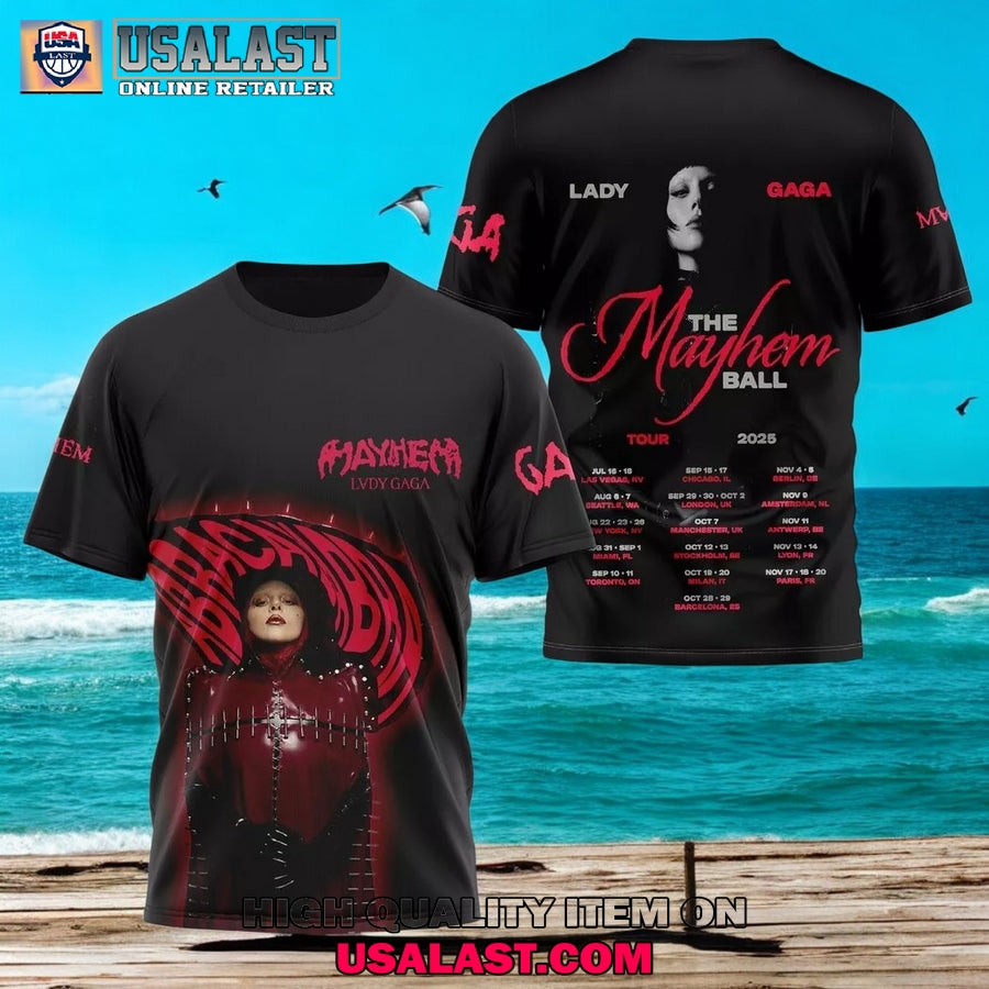 Lady Gaga The Mayhem Ball Tour 2025 3D T-Shirt