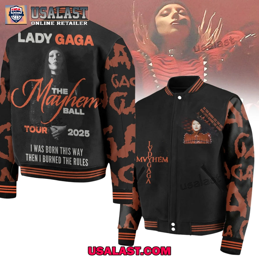 Lady Gaga The Mayhem Ball Tour 2025 Baseball Jacket