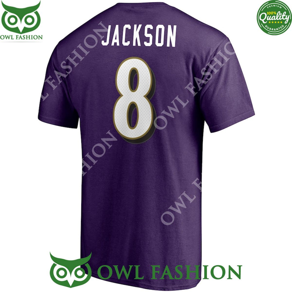 Lamar Jackson Purple Baltimore Ravens Number 8 T Shirt