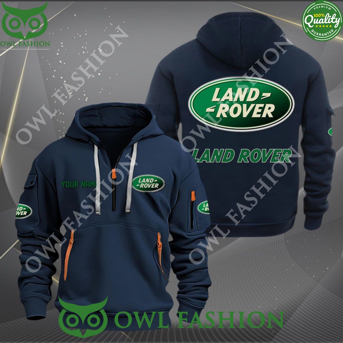 Land Rover British brand Drive Personalized 2d half zipper hoodie