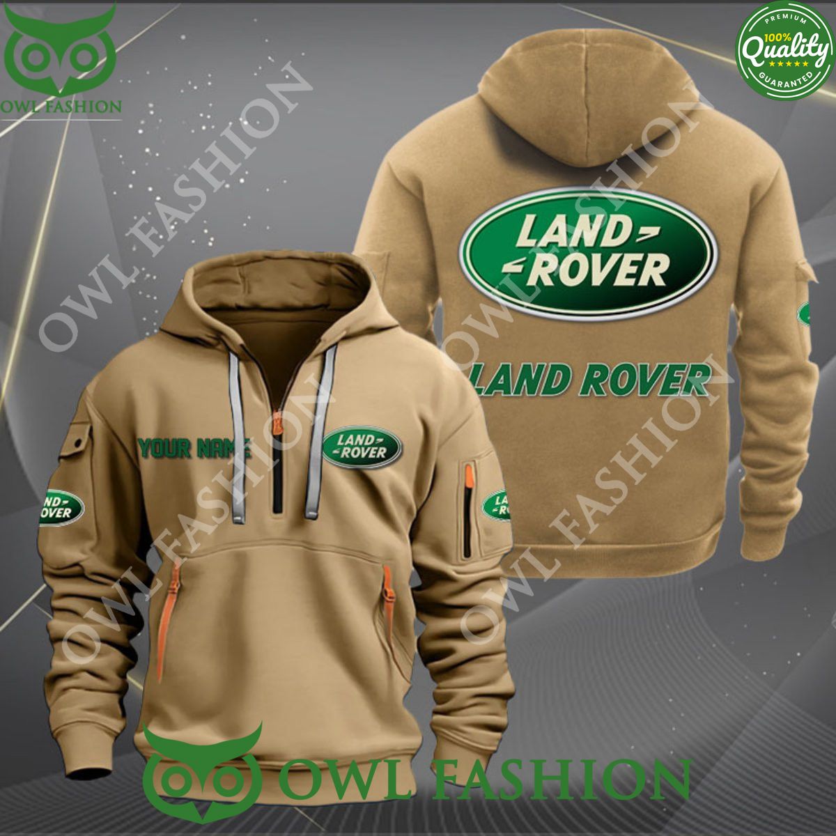 Land Rover British brand Drive Personalized 2d half zipper hoodie