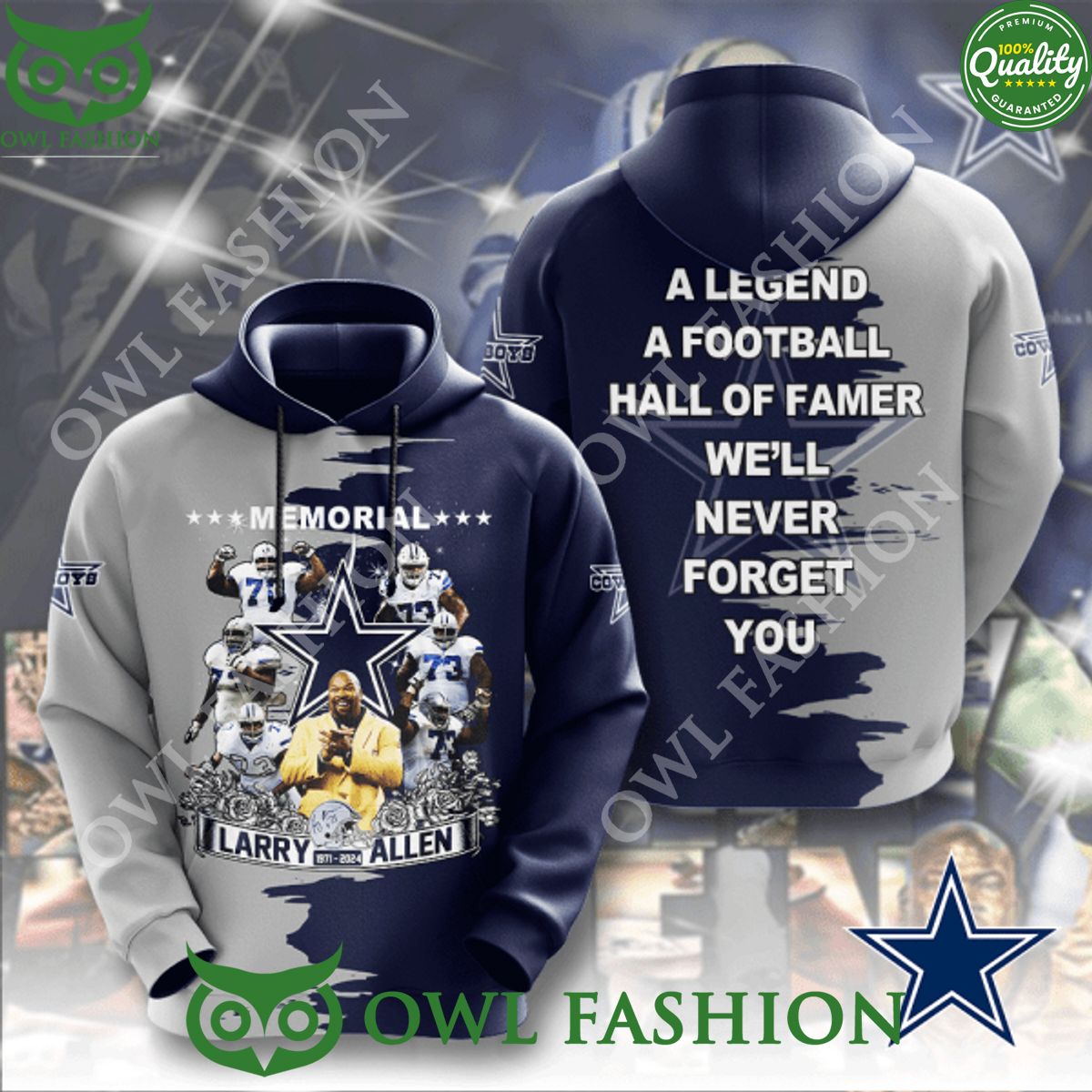 Larry Allen 1971 2024 A legend of Dallas Cowboys hall of famer we never forget you t shirt