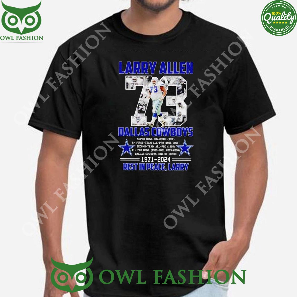 Larry Allen 73 Dallas Cowboys 1971 2024 Rest In Peace Larry Tshirt Hoodie