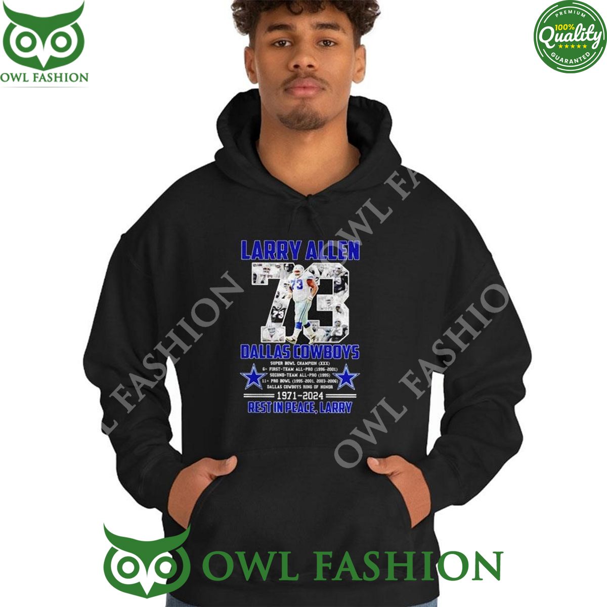Larry Allen 73 Dallas Cowboys 1971 2024 Rest In Peace Larry Tshirt Hoodie
