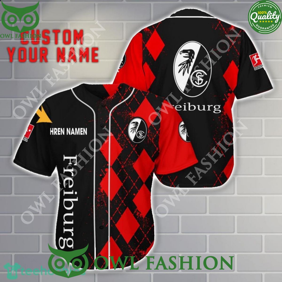 SC Freiburg Bundesliga Customized Limited 3D Baseball Jersey Shirt