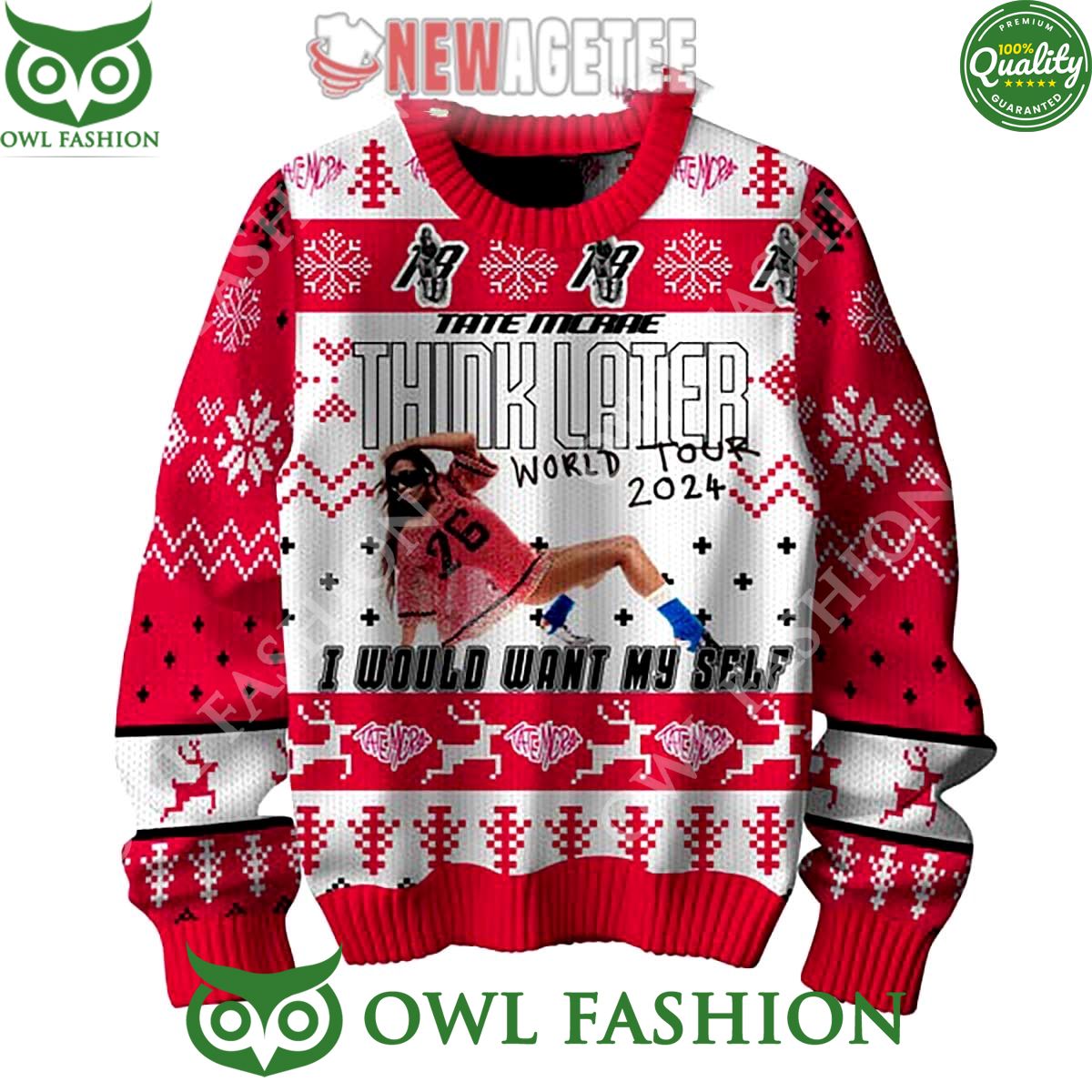 Tate Mcrae Think Later World Tour 2024 Ugly Christmas Sweater