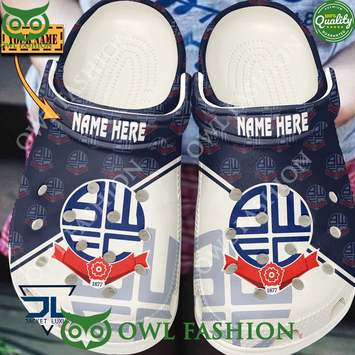 League One Bolton Wanderers FC 1877 Custom Name Croc