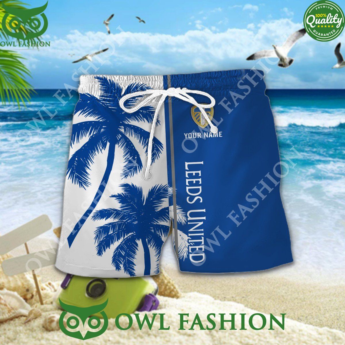 Leeds United Personalized ropical coconut tree 2024 Hawaiian Shirt