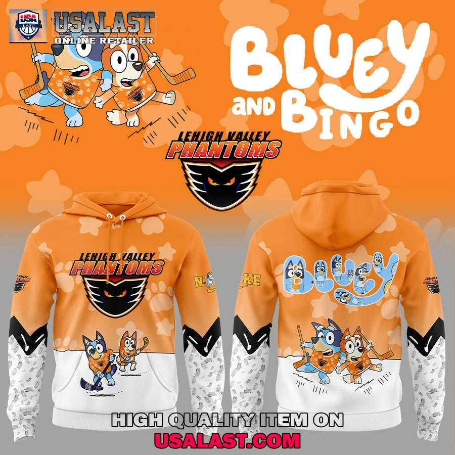 Lehigh Valley Phantoms x Bluey and Bingo Hoodie Jersey