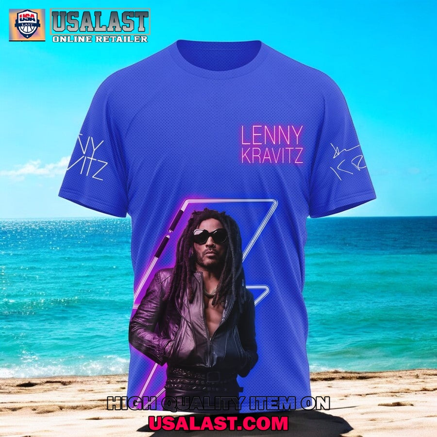 Lenny Kravitz Blue Electric Light Tour 2025 3D Shirt