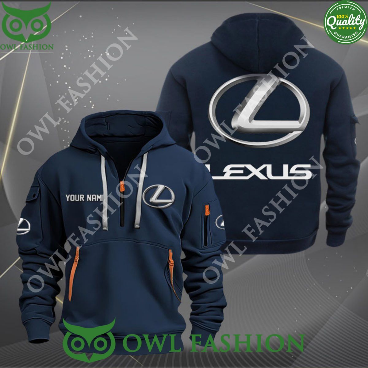 Lexus Motor Company Brand Customized 2d Half Zip Hoodie