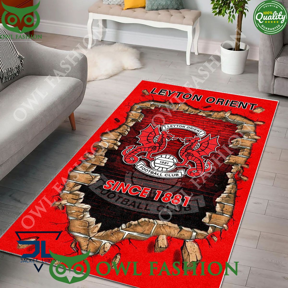Leyton Orient 1830 League Two Living Room Rug Carpet
