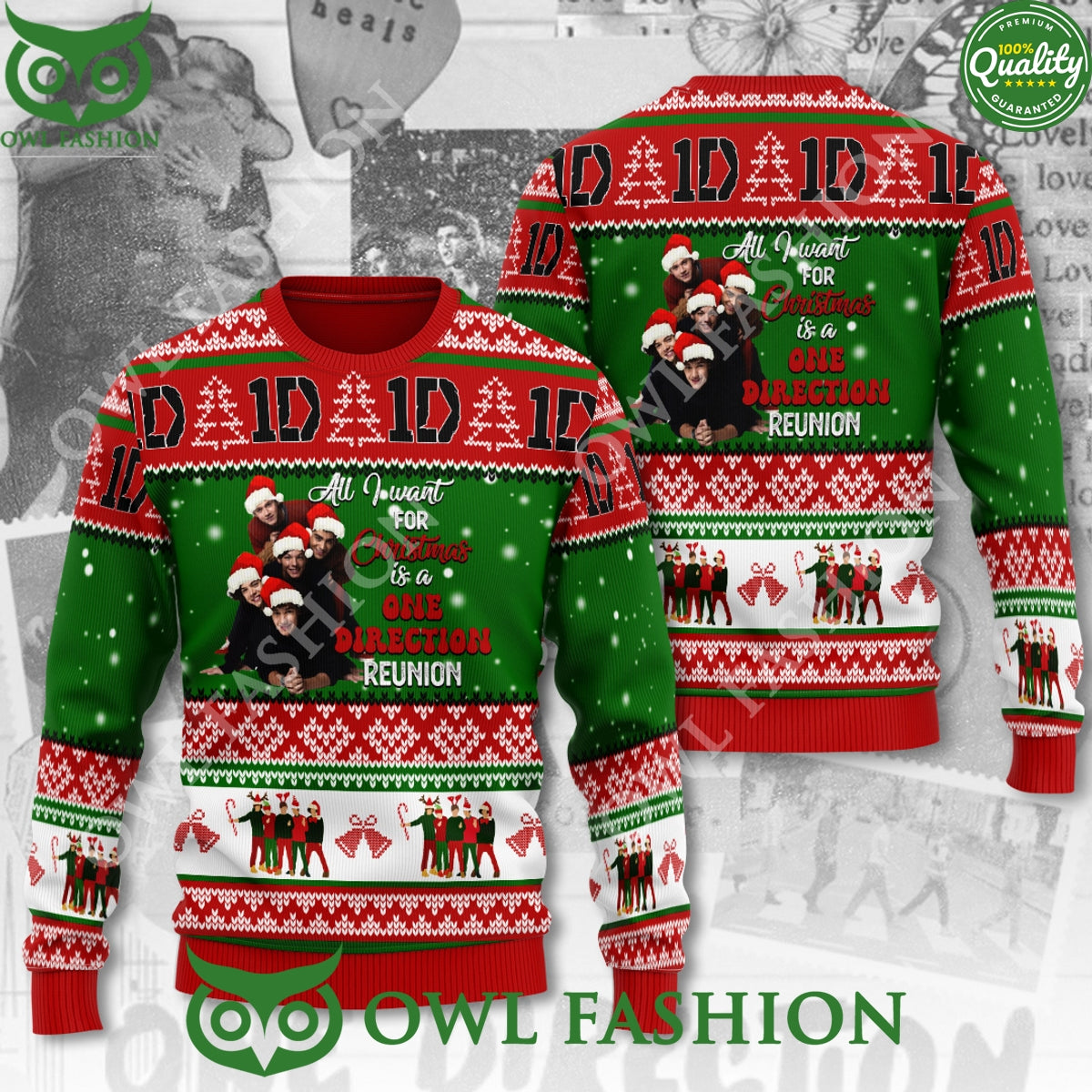 Liam Payne All I want for Christmas is a One Direction Reunion 3D Ugly Sweater