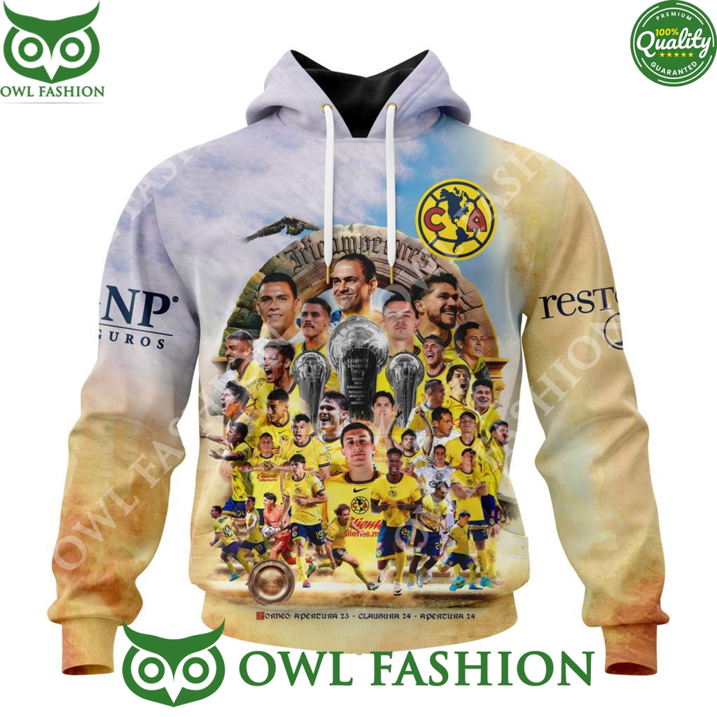 LIGA MX Club America Special Tricampeones Custom name number 3d hoodie