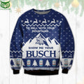 Limited Busch Beer To Hell With Your Mountains Ugly Christmas Sweater