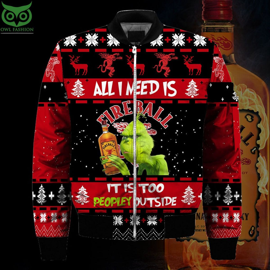 Limited Fireball Grinch All I Need Is 3D Ugly Christmas Sweater