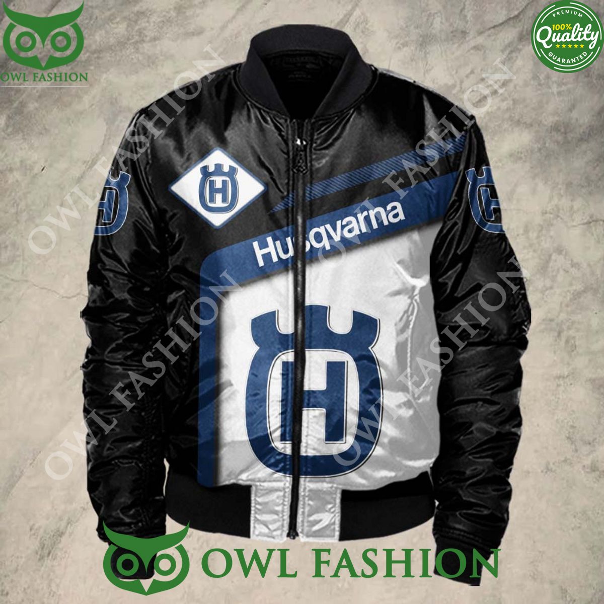 Limited Husqvarna Logo Brand 3D Bomber Jacket