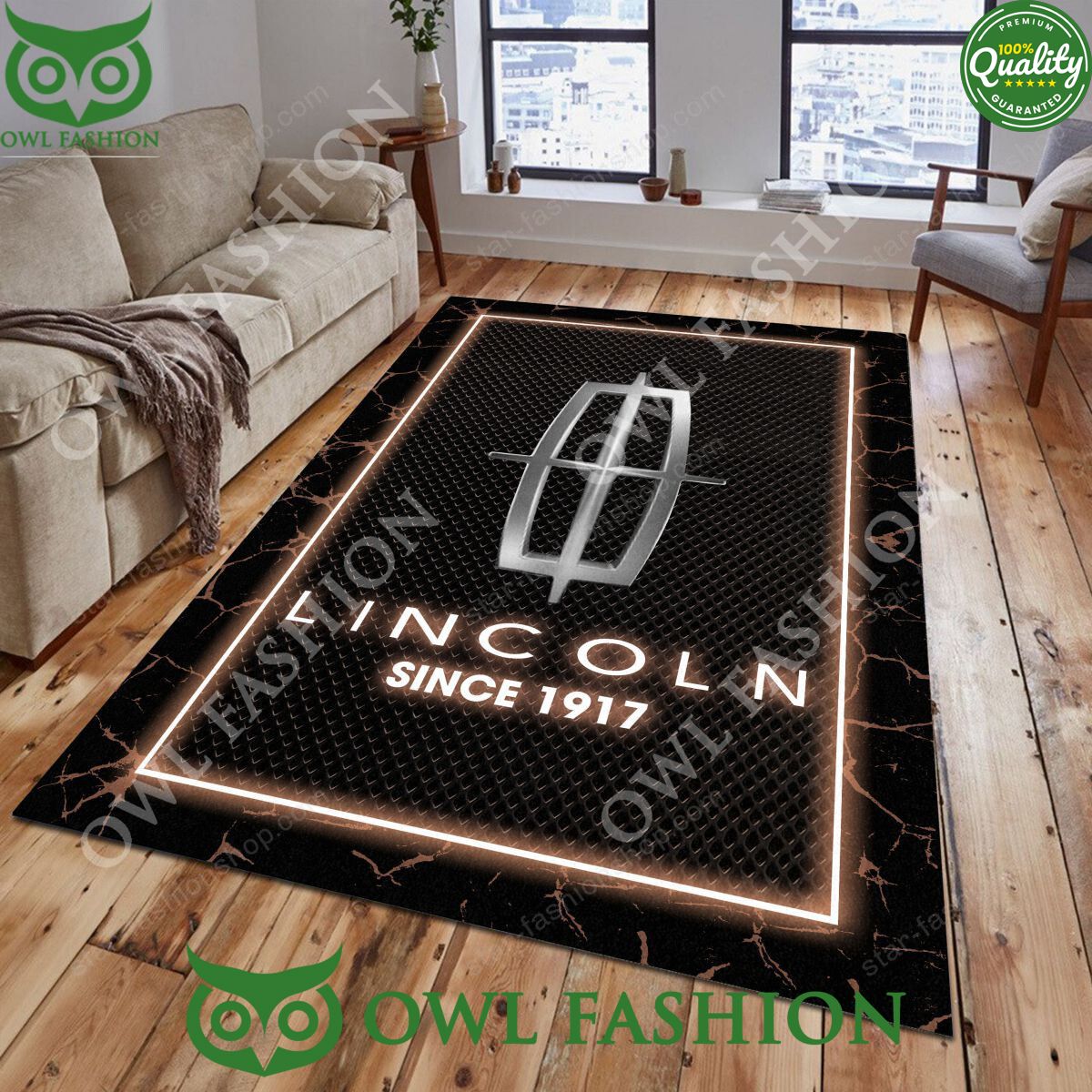 Lincoln Luxury Car Brand Limited Lighting Rug Carpet