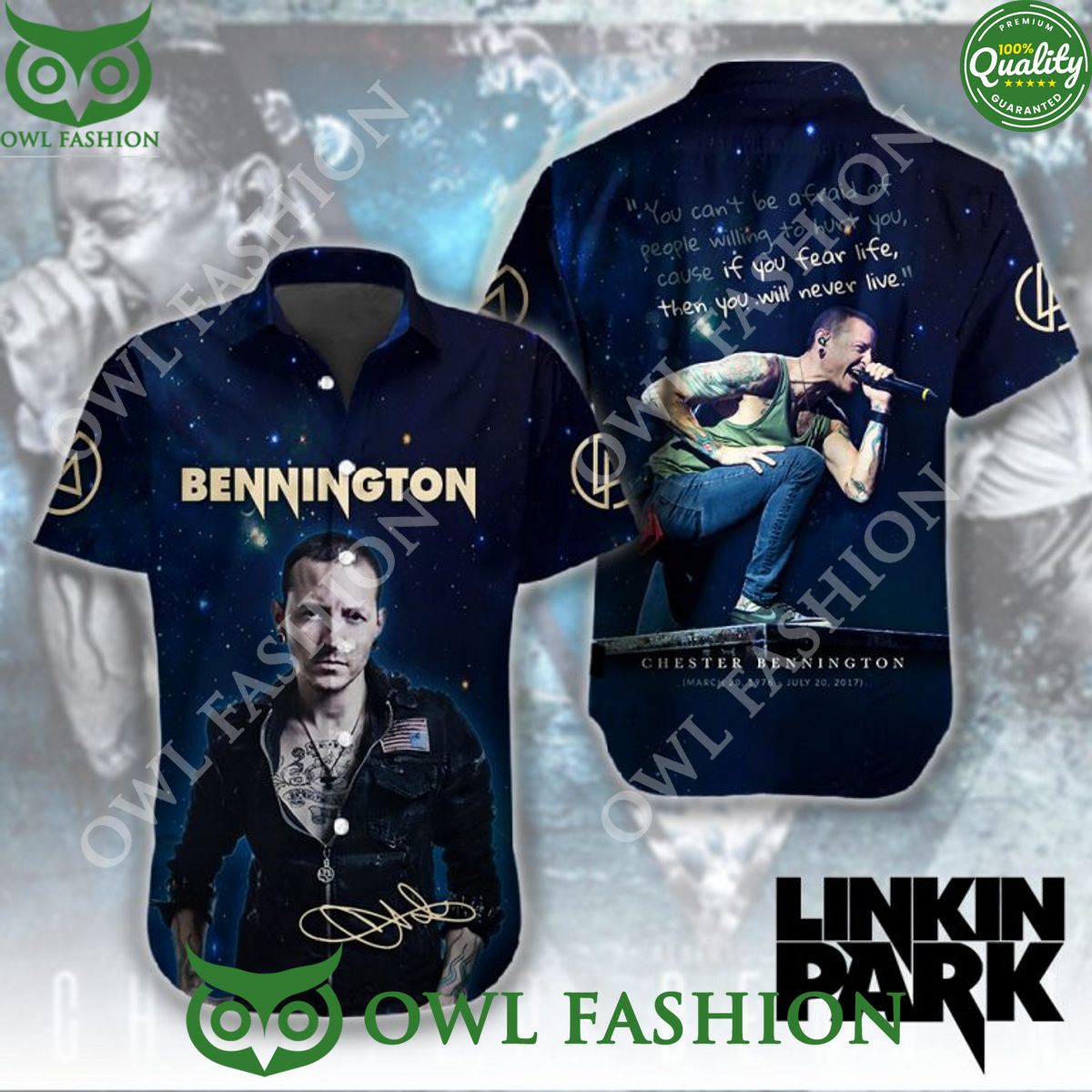 Linkin Park Bennington rock Singer Hawaiian shirt