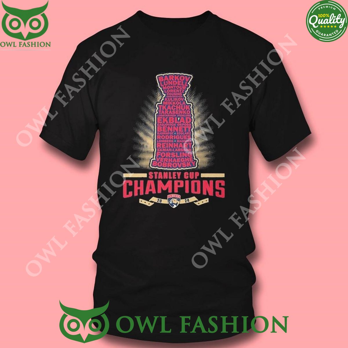 List Of Stars Florida Panthers Nhl Stanley Cup Champions 2024 Tshirt Hoodie