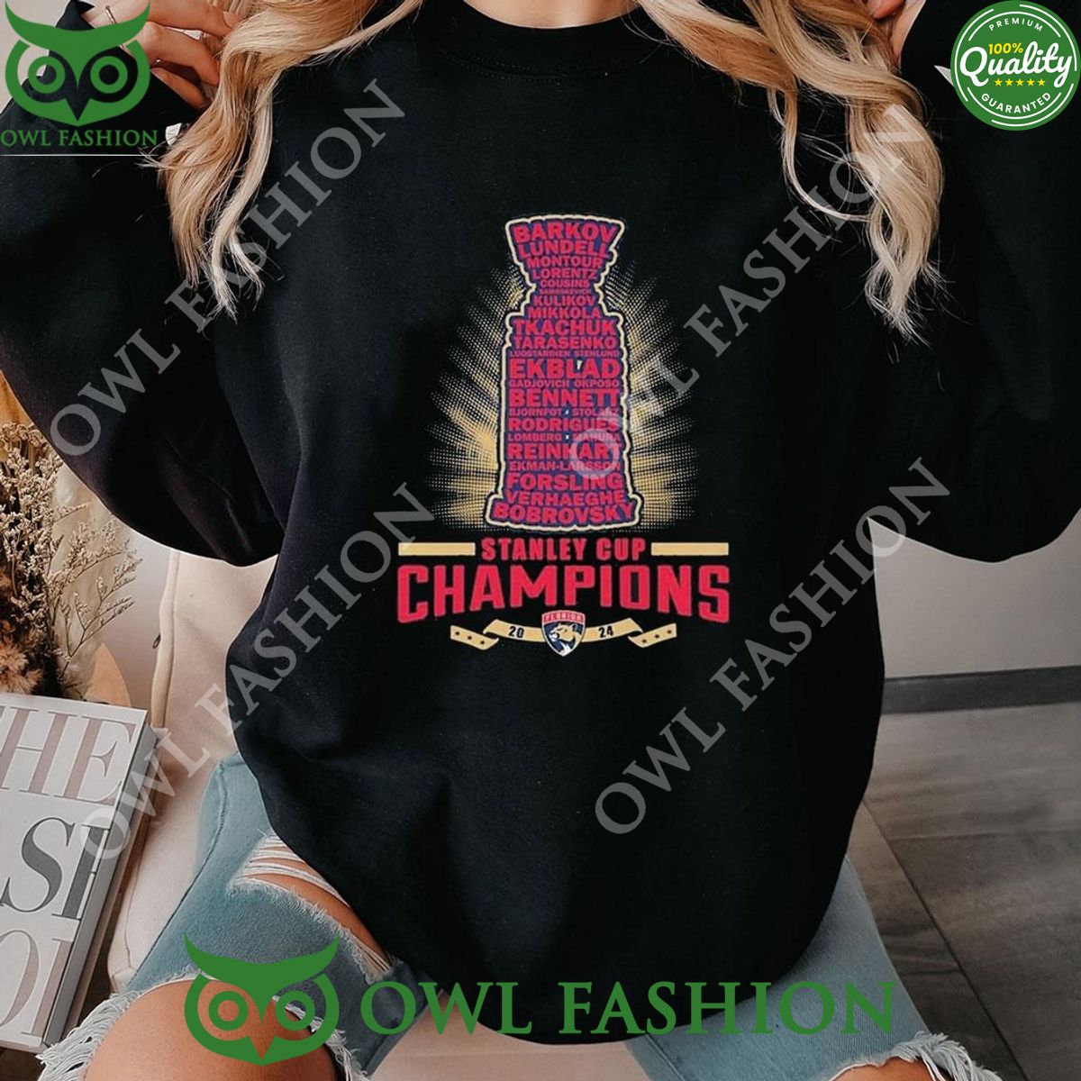 List Of Stars Florida Panthers Nhl Stanley Cup Champions 2024 Tshirt Hoodie