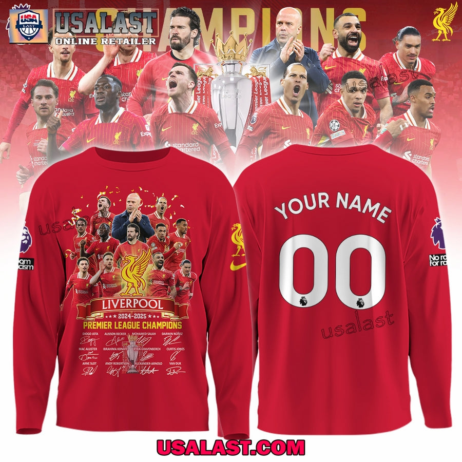 Liverpool 2024-2025 Premier League Champions 3D Hoodie, T-Shirt
