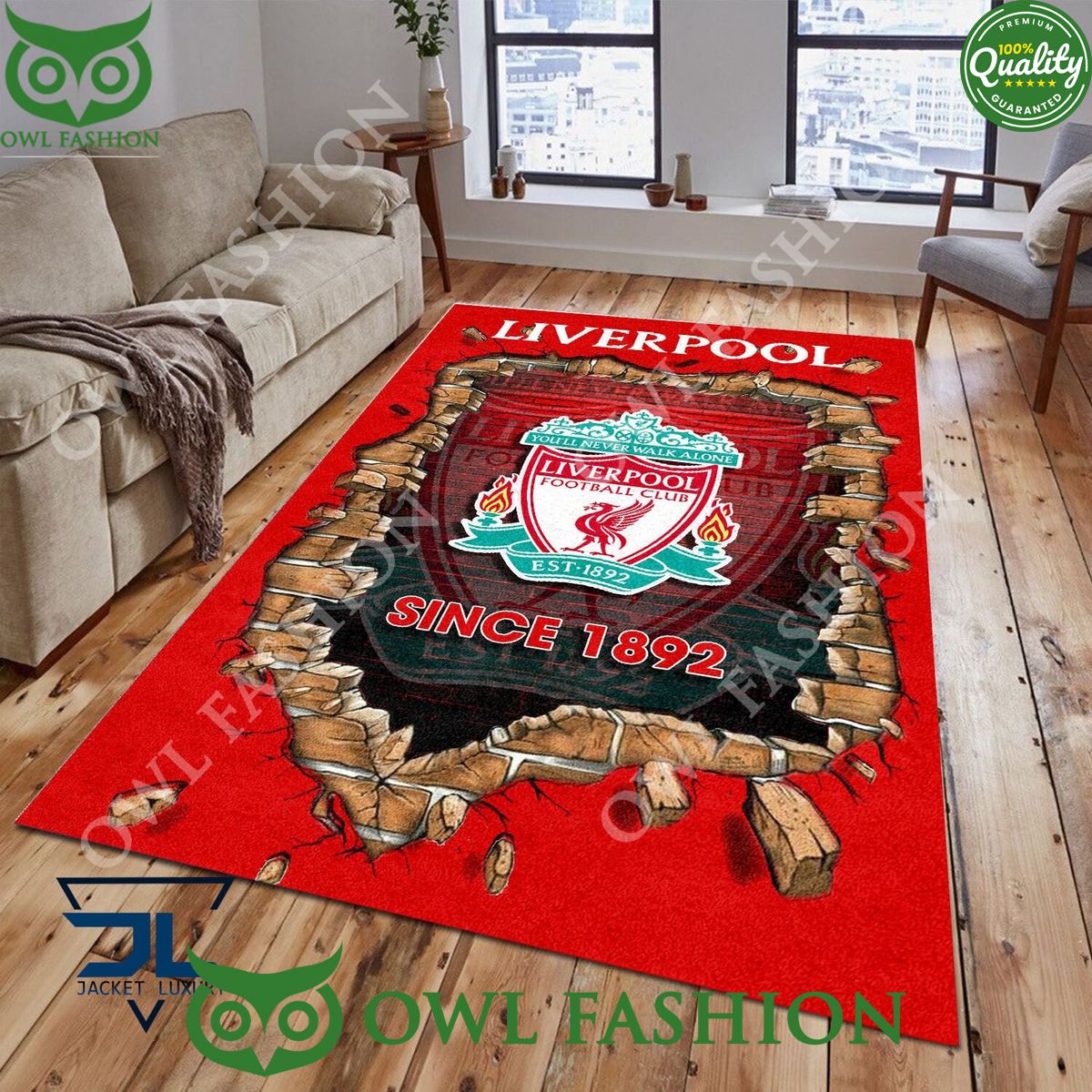 Liverpool F.C 1876 Premier League Living Room Carpet