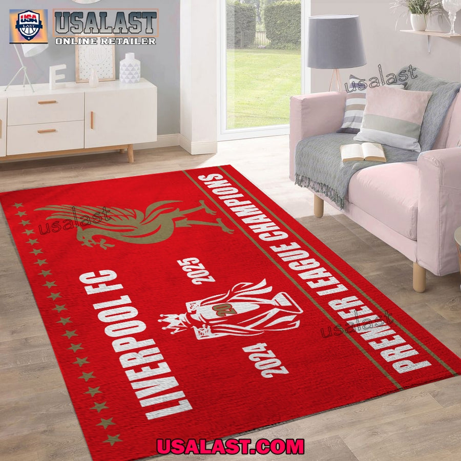 Liverpool FC 2024-2025 Premier League Champions Rectangular Rug