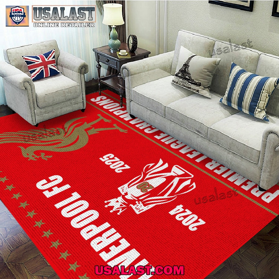 Liverpool FC 2024-2025 Premier League Champions Rectangular Rug