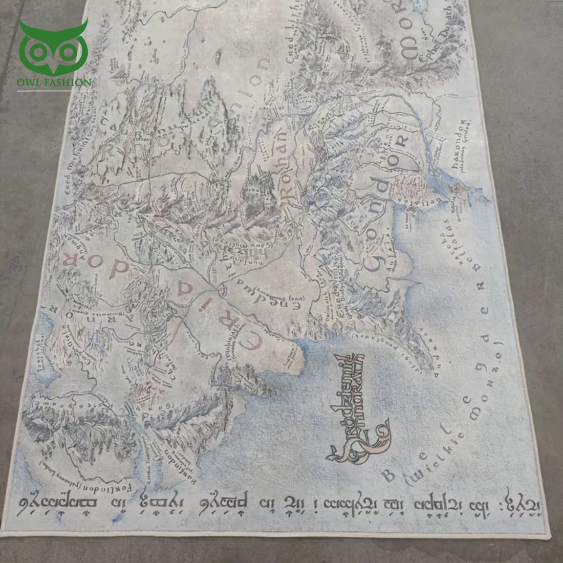 Lord Area Hobbit map Carpet Rug