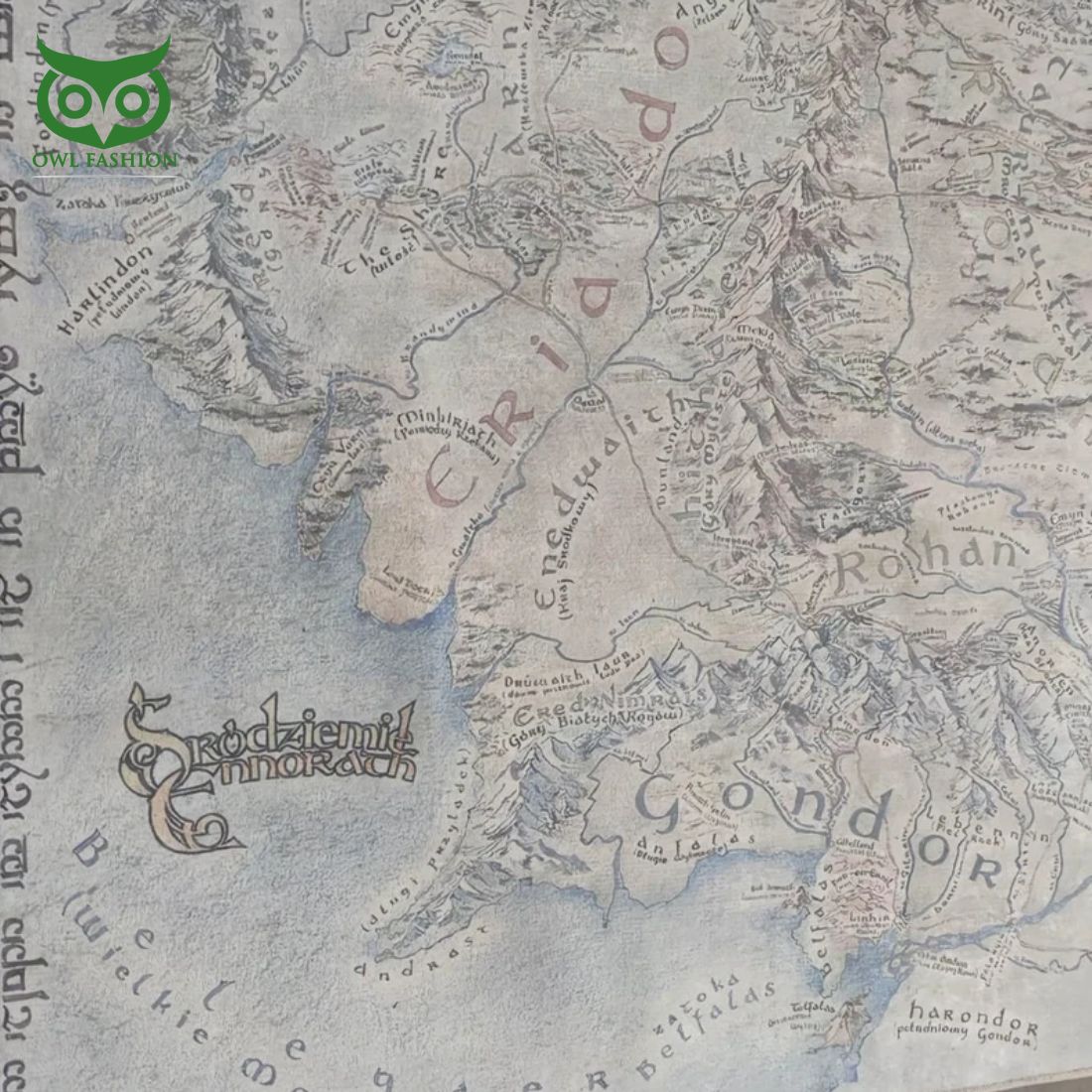 Lord Area Hobbit map Carpet Rug