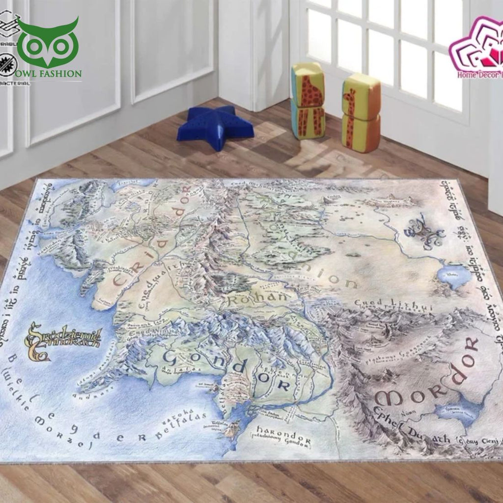 Lord Area Hobbit map Carpet Rug