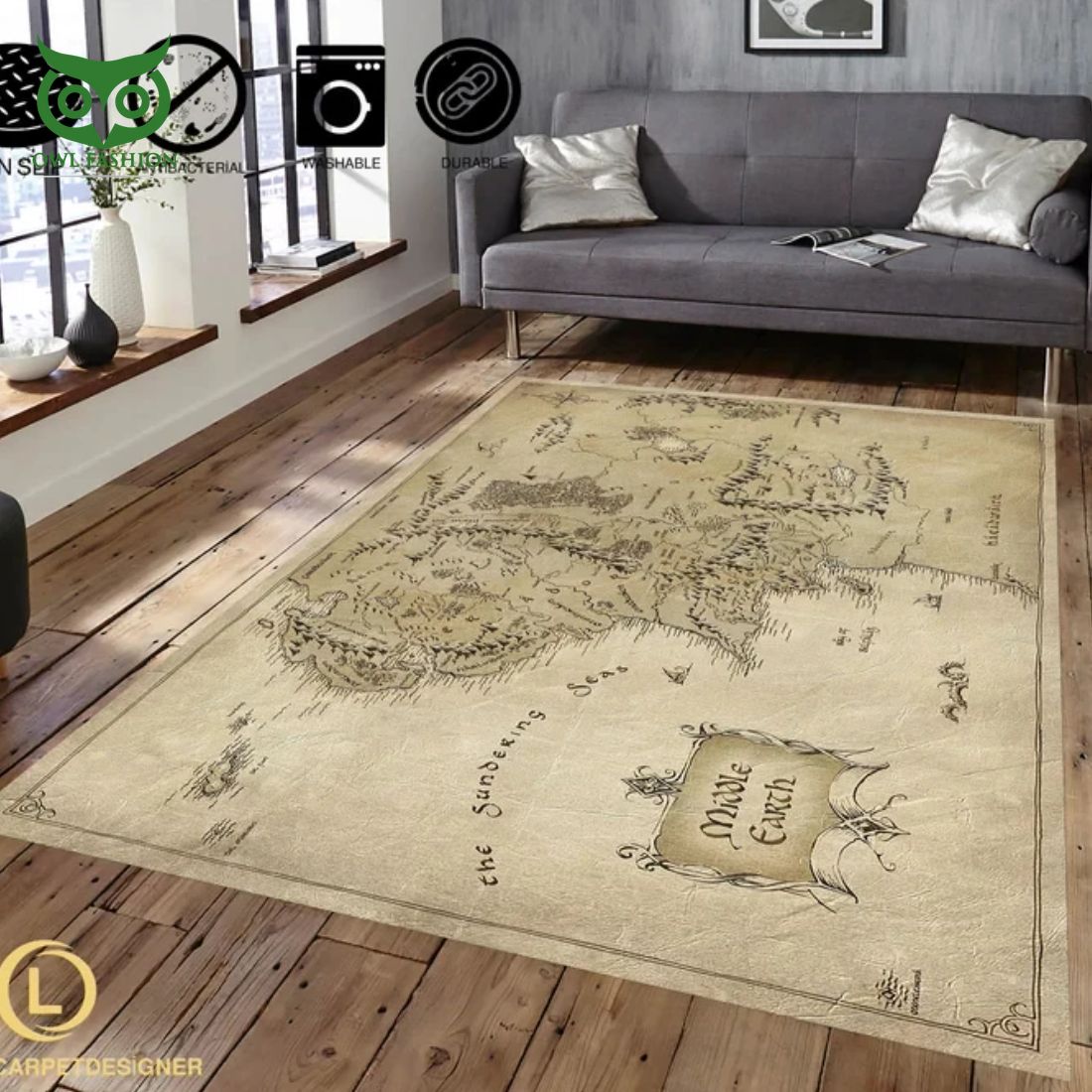 Lord of the Ring Map Carpet Rug
