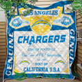 Los Angeles Chargers Bolt Up California King Of Football 1960 Quilt Blanket
