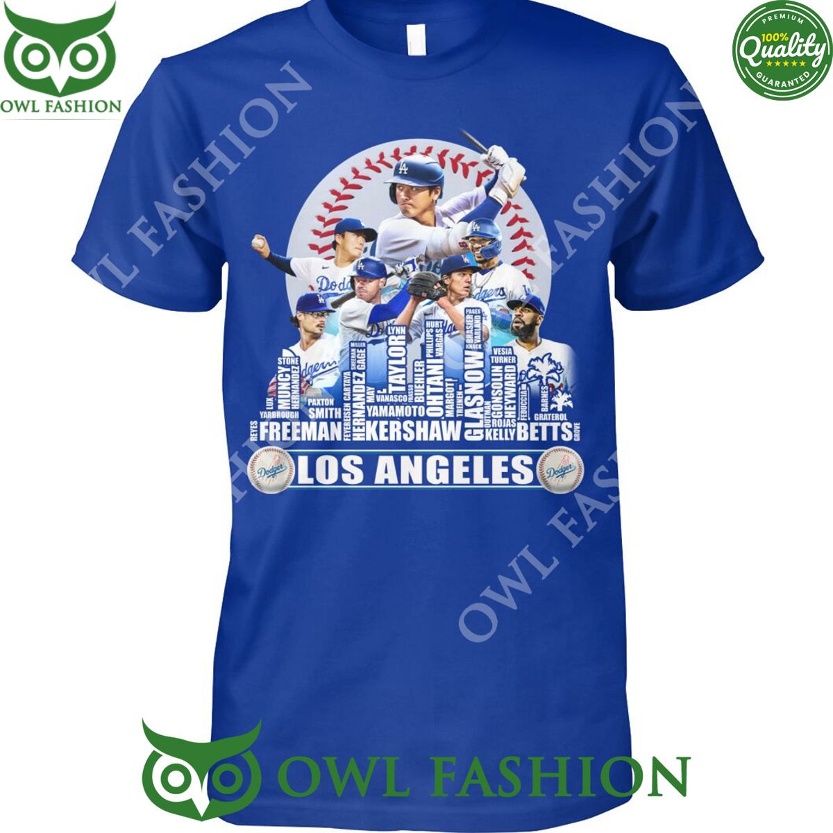 Los Angeles Dodgers Baseball Freeman Kershaw Betts Players names t shirt
