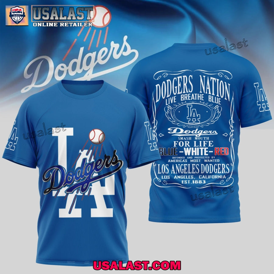 Los Angeles Dodgers Live Breath Blue 2025 3D T-Shirt