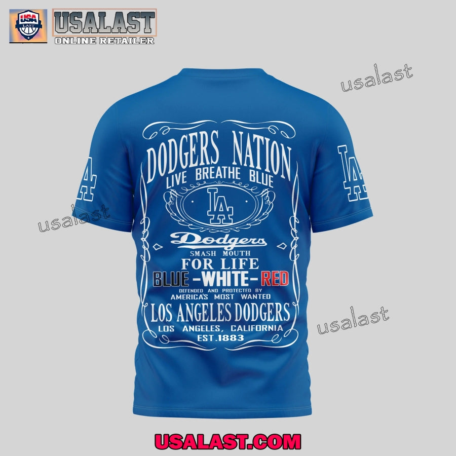 Los Angeles Dodgers Live Breath Blue 2025 3D T-Shirt