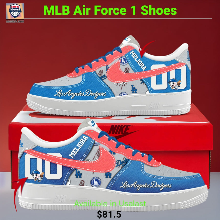 Los Angeles Dodgers Personalized Air Force 1 Shoes