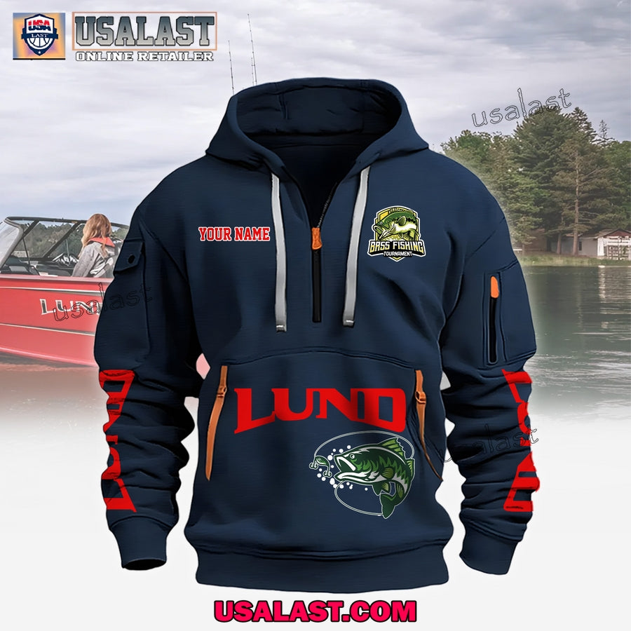 Lund Boats Fishing Custom Name Heavy Hoodie