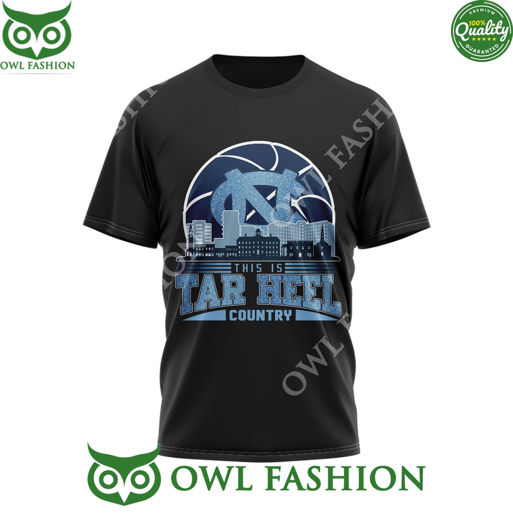 This is Tar Heel Country UNC Black 2D t Shirt