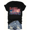 Women'WB shield Patriotic T-Shirt, "Born Hidden leaf ninja Sparkle" Letter Print, Casual Crew Neck Top, Summer Knit...