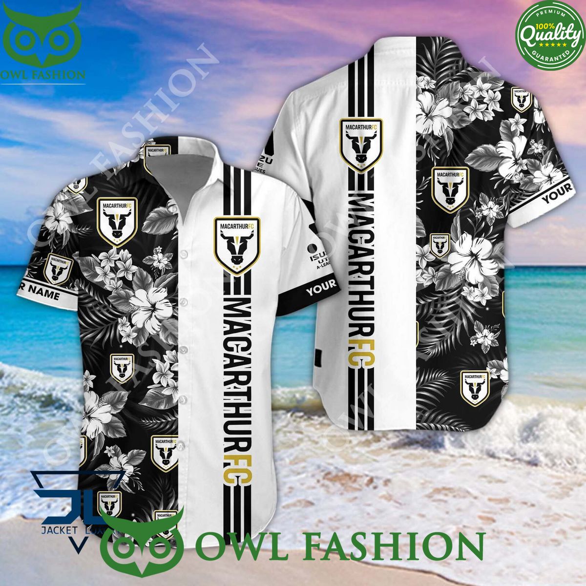 Macarthur FC A League Football Hawaiian shirt and short