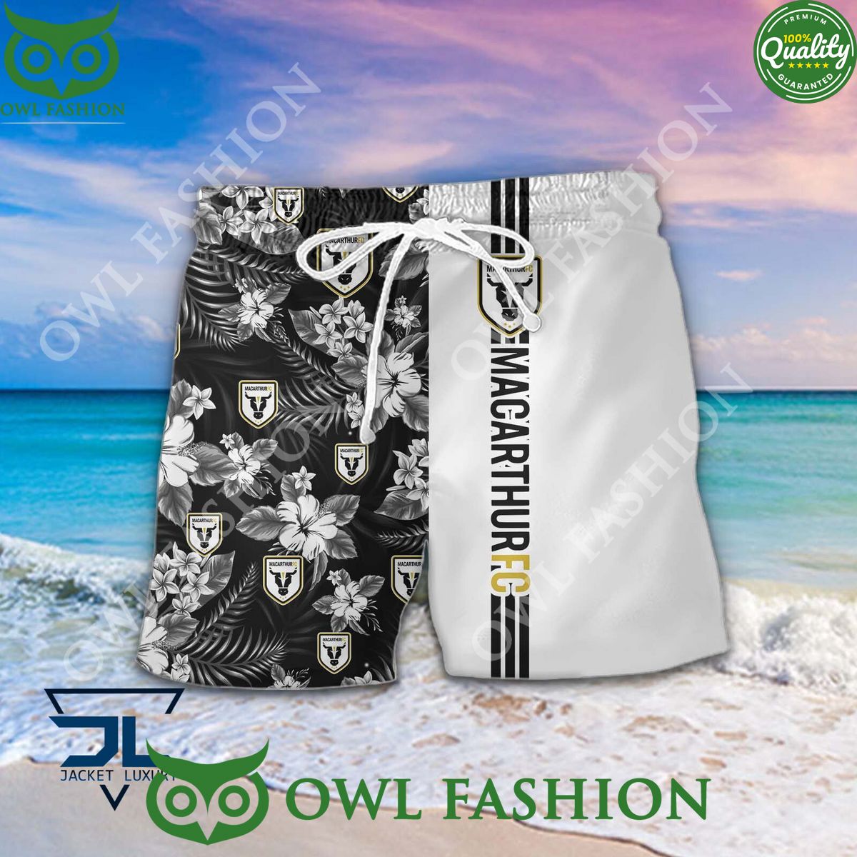 Macarthur FC A League Football Hawaiian shirt and short